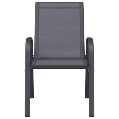 Tuinstoelen stapelbaar 6 st textileen stof grijs