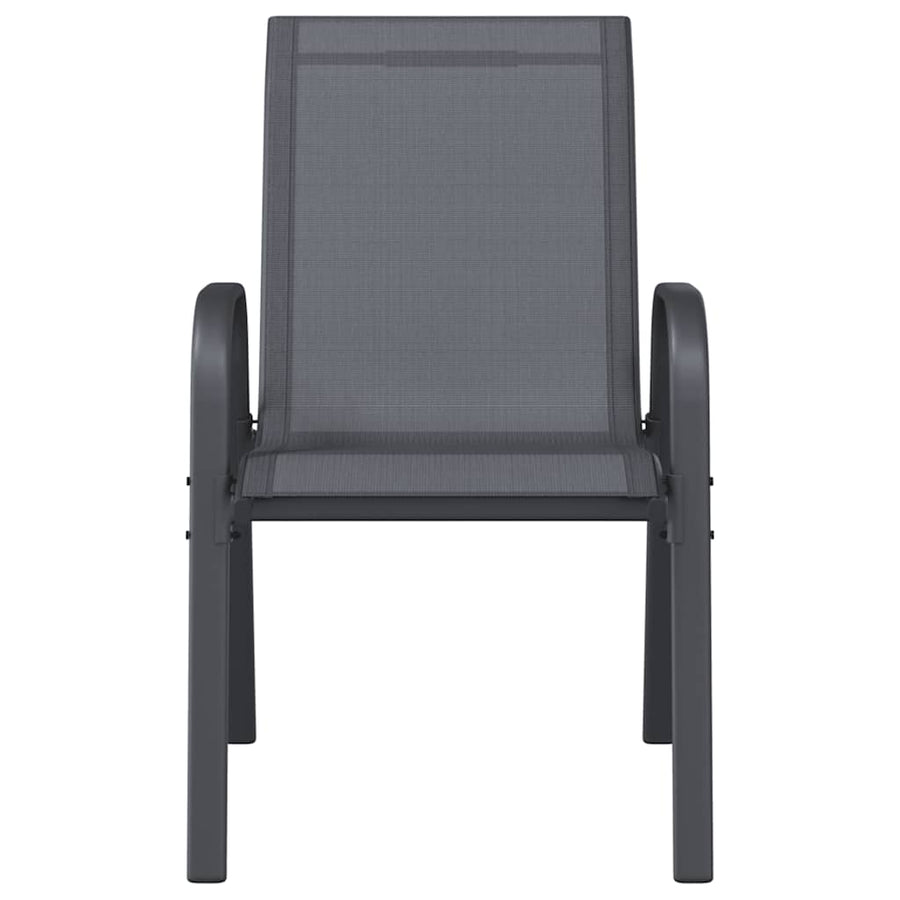 Tuinstoelen stapelbaar 6 st textileen stof grijs