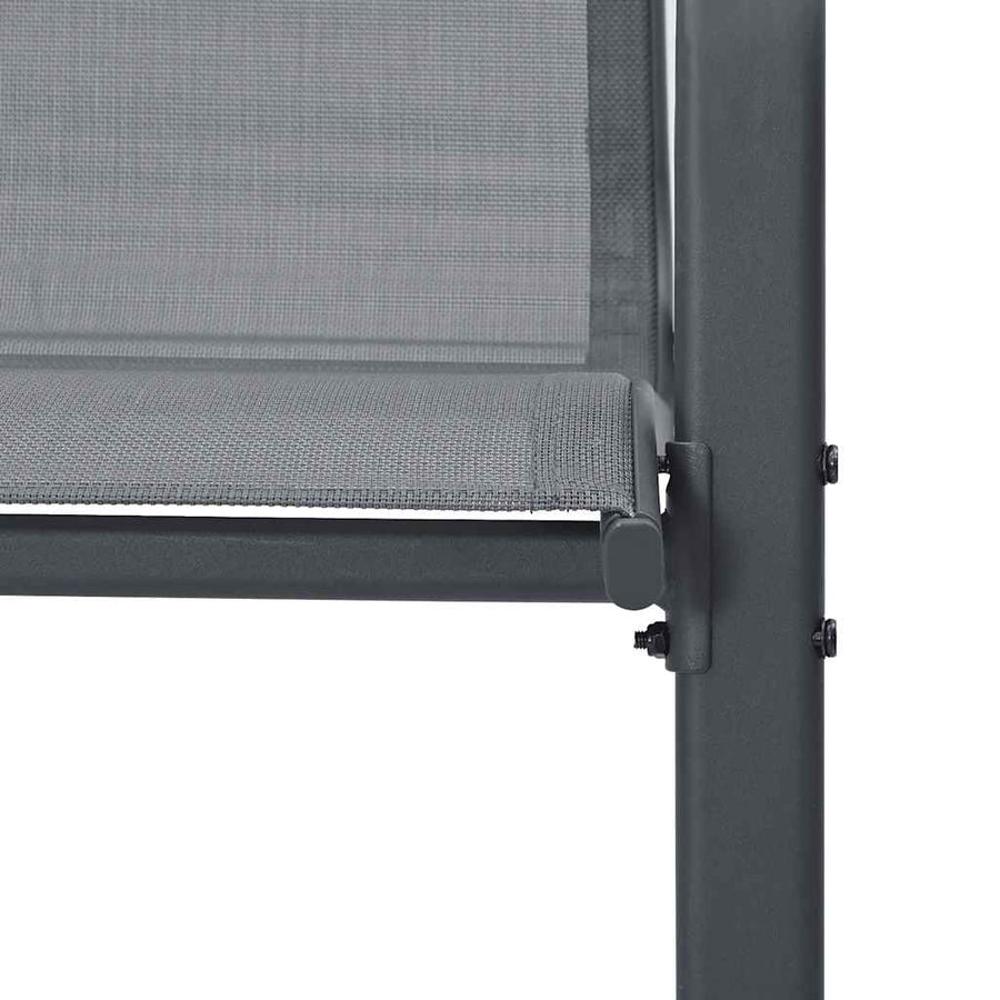 Tuinstoelen stapelbaar 6 st textileen stof grijs