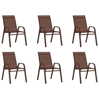 Tuinstoelen Stapelbaar Textileen Stof 6 Bruin