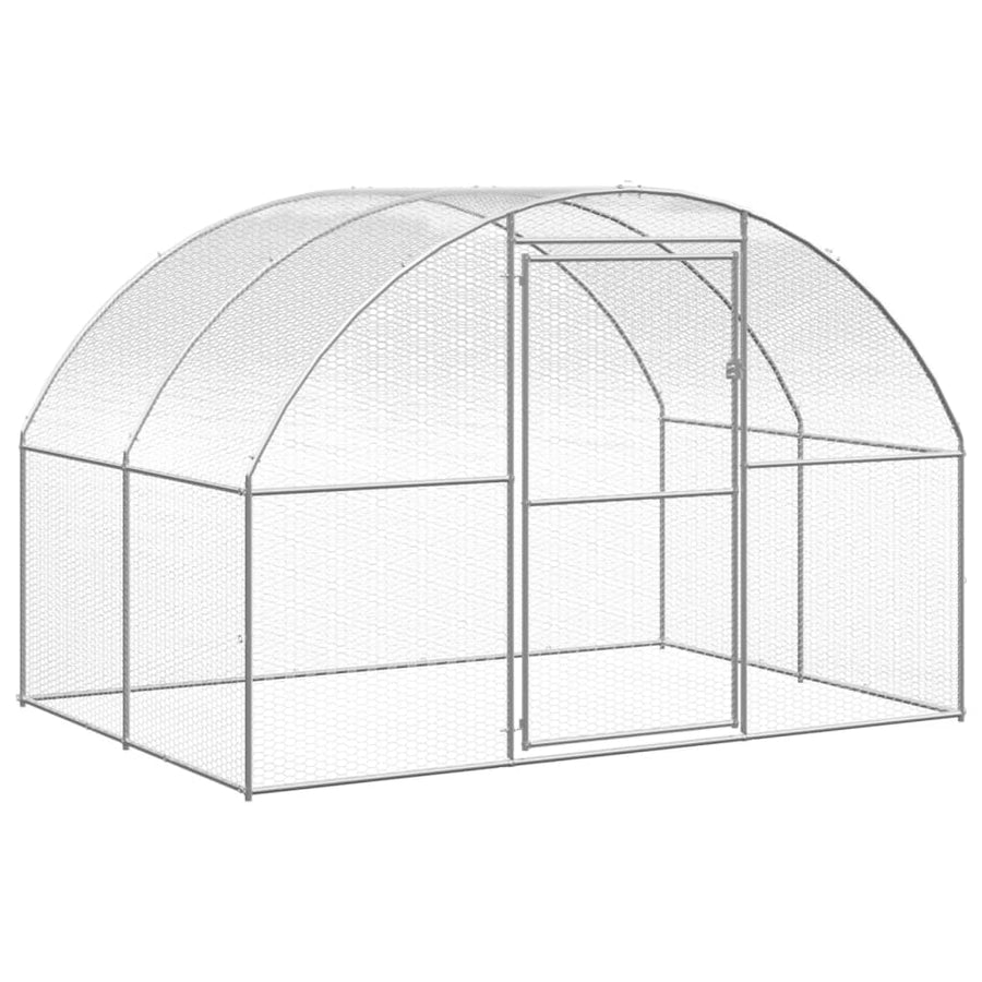 Kippenren 3x6x2 m gegalvaniseerd staal 3 x 6 x 2 m Zonder luifel