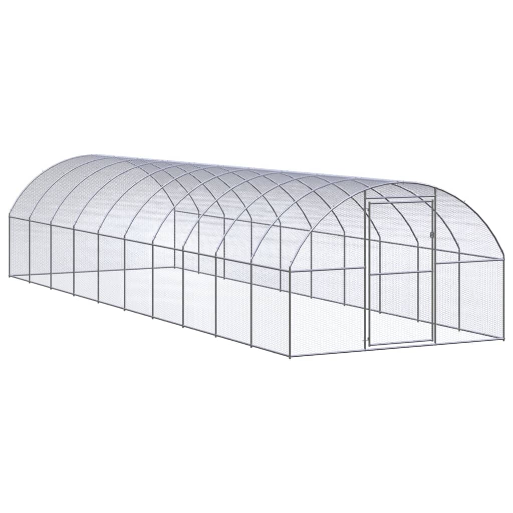 Kippenren Gegalvaniseerd Staal 3 x 10 x 2 m Zonder luifel