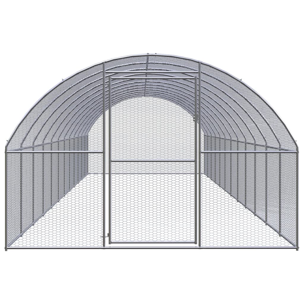 Kippenren 3x12x2 m gegalvaniseerd staal 3 x 12 x 2 m
