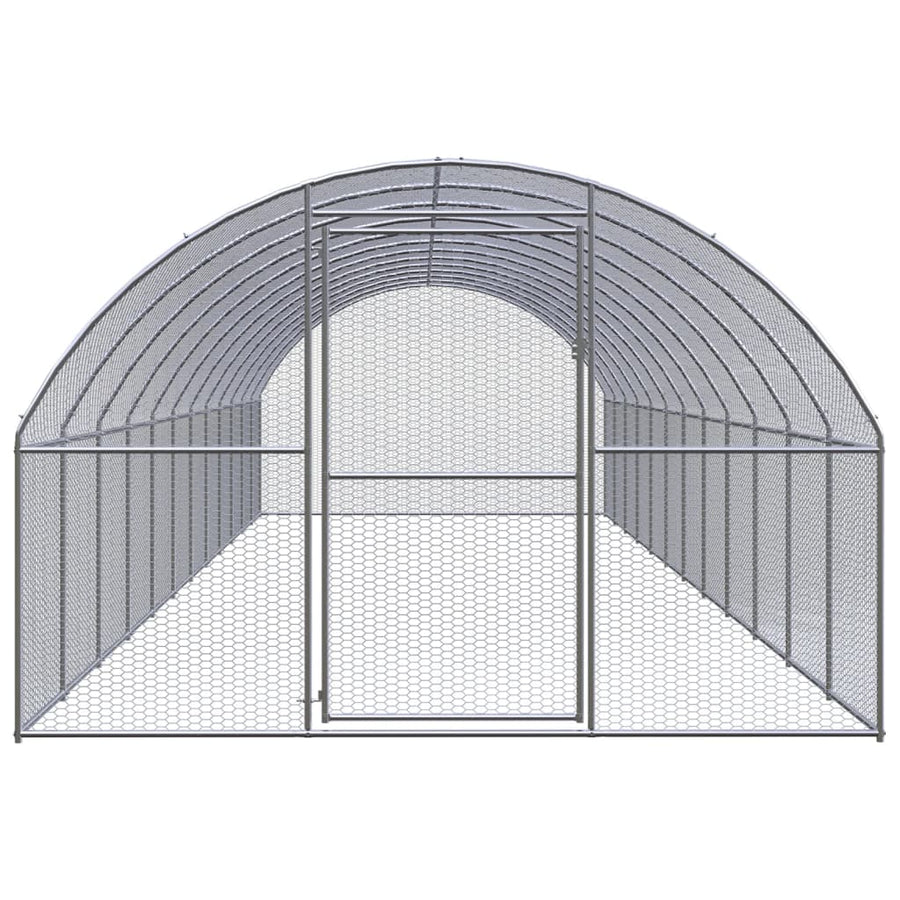 Kippenren 3x12x2 m gegalvaniseerd staal 3 x 12 x 2 m