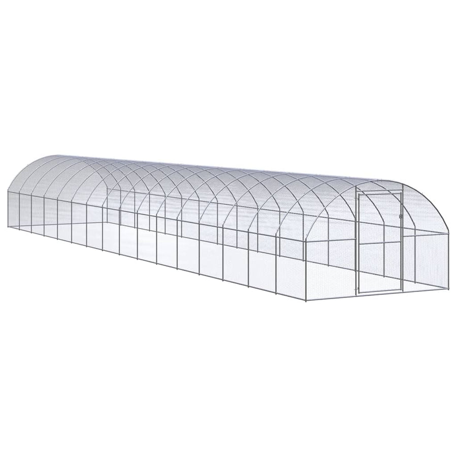 Kippenren 3x16x2 m gegalvaniseerd staal 3 x 16 x 2 m