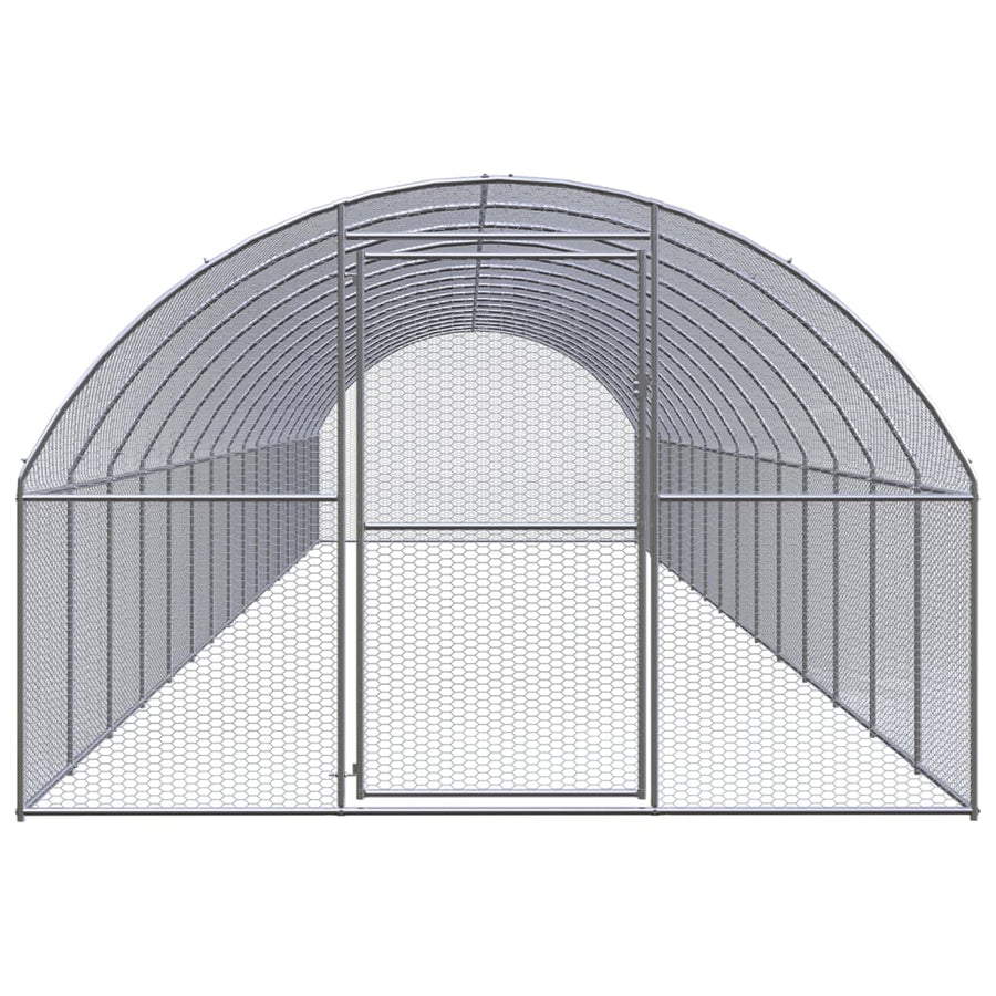 Kippenren 3x16x2 m gegalvaniseerd staal 3 x 16 x 2 m