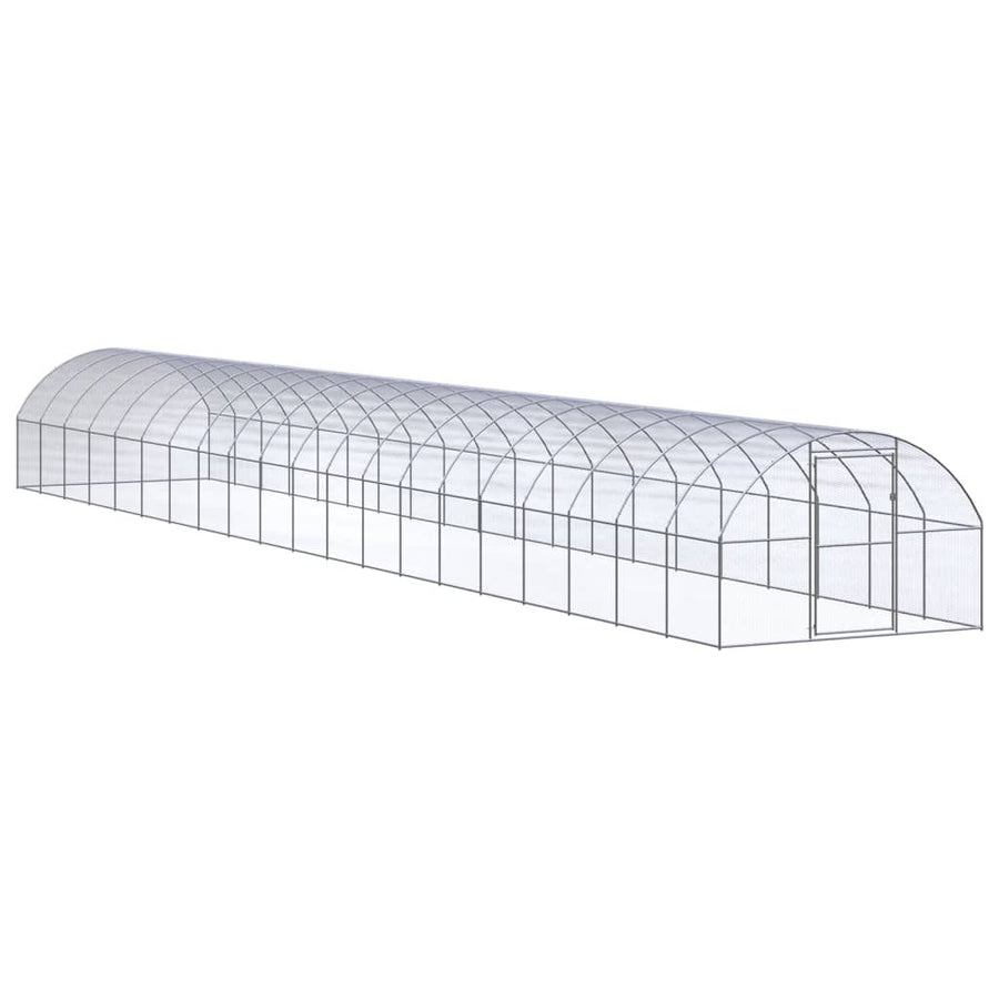 Kippenren 3x20x2 m gegalvaniseerd staal 3 x 20 x 2 m