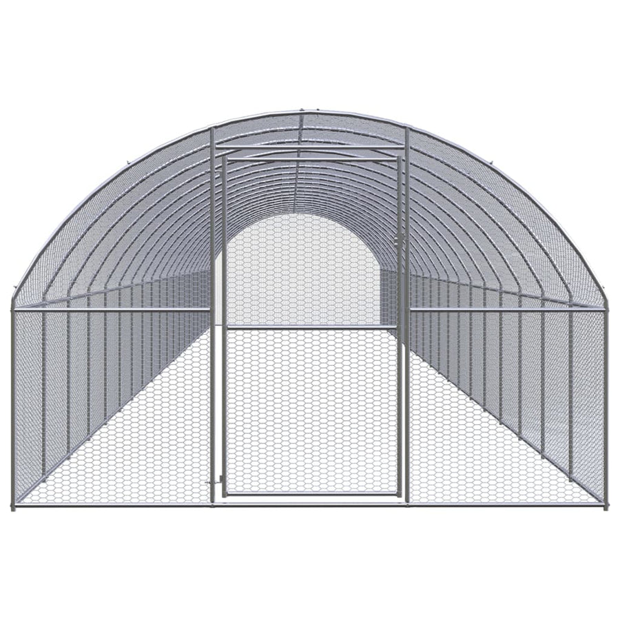 Kippenren 3x20x2 m gegalvaniseerd staal 3 x 20 x 2 m