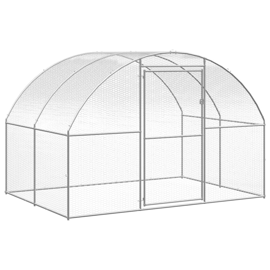 Kippenren 3x20x2 m gegalvaniseerd staal 3 x 20 x 2 m