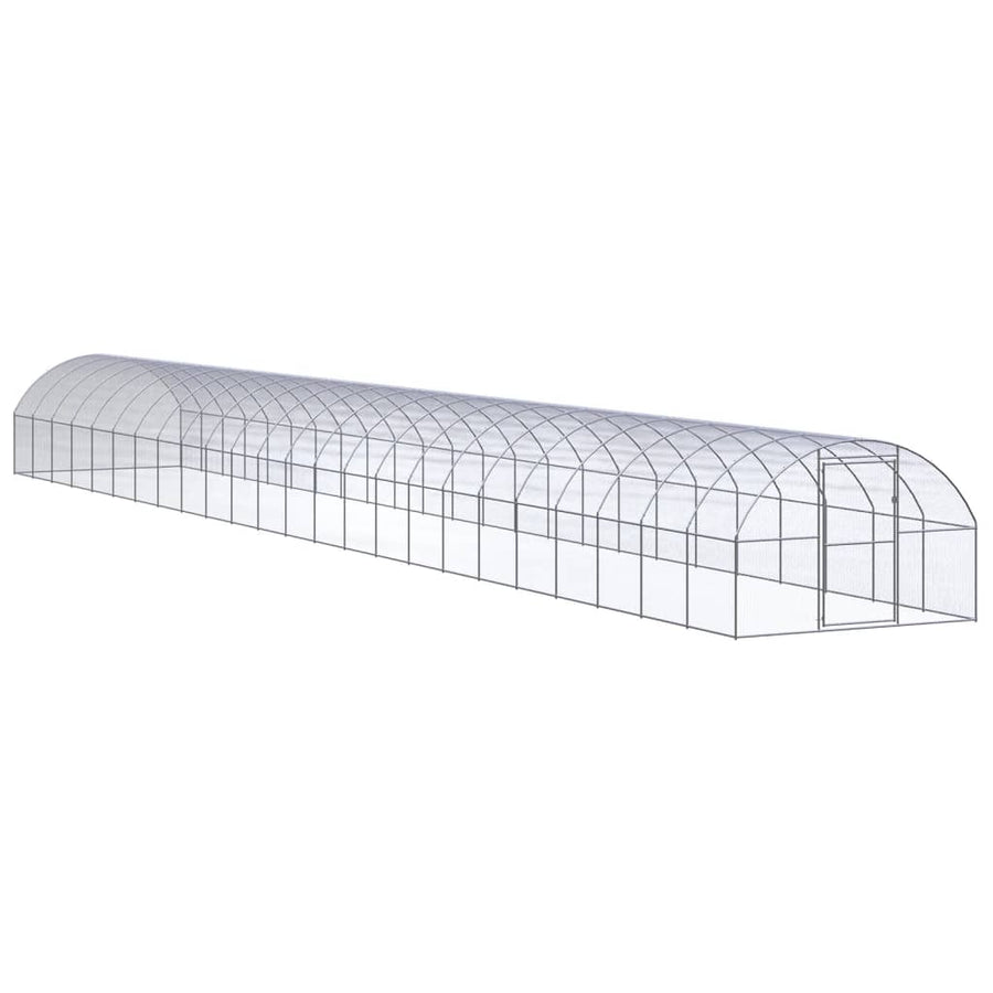 Kippenren 3x24x2 m gegalvaniseerd staal 3 x 24 x 2 m Zonder luifel
