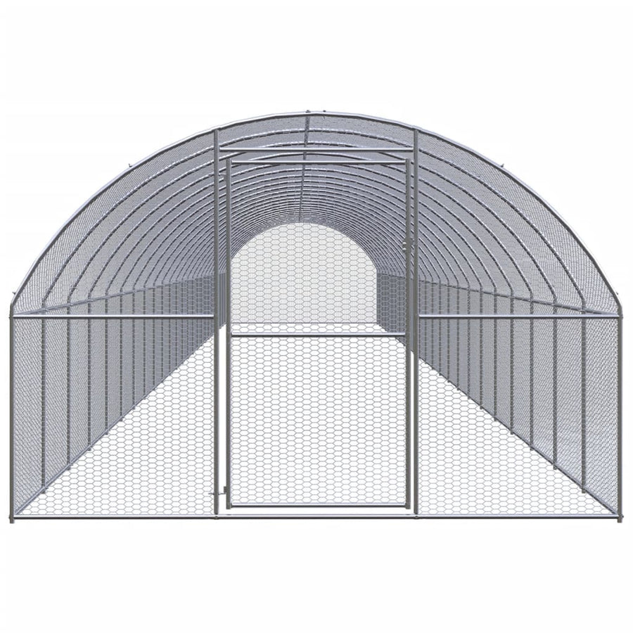 Kippenren 3x24x2 m gegalvaniseerd staal 3 x 24 x 2 m Zonder luifel