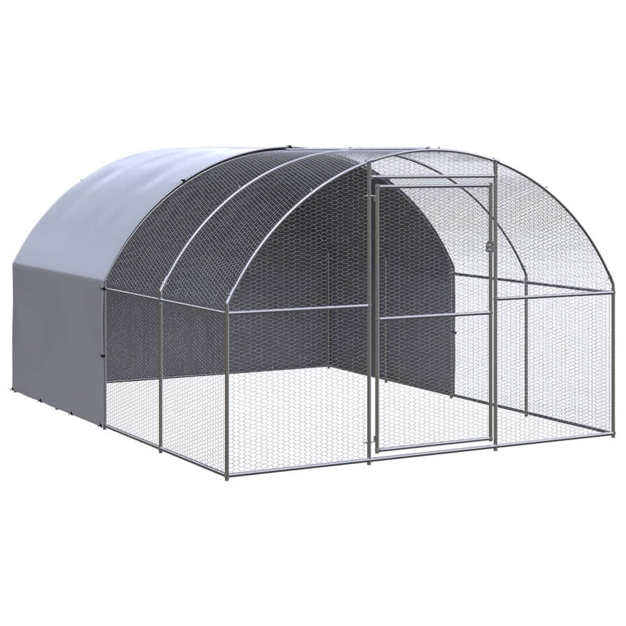 Kippenren 3x4x2 m gegalvaniseerd staal 3 x 4 x 2 m Met luifel