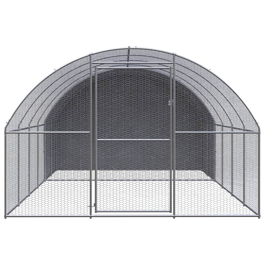 Kippenren 3x4x2 m gegalvaniseerd staal 3 x 4 x 2 m Met luifel