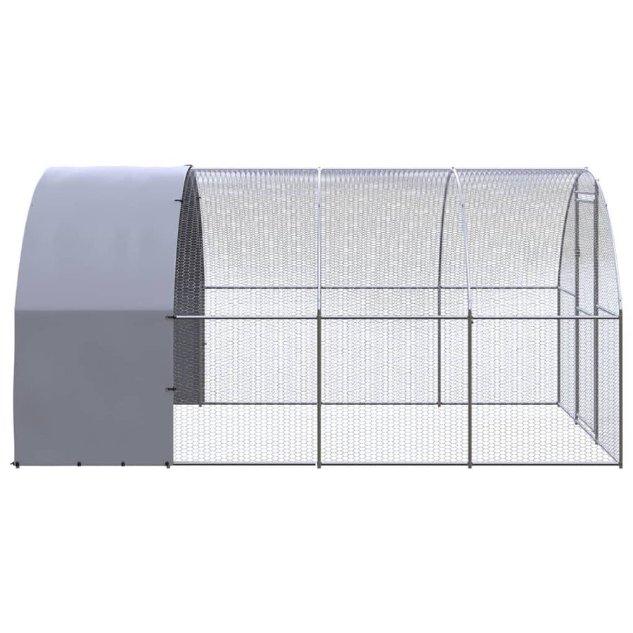 Kippenren 3x4x2 m gegalvaniseerd staal 3 x 4 x 2 m Met luifel