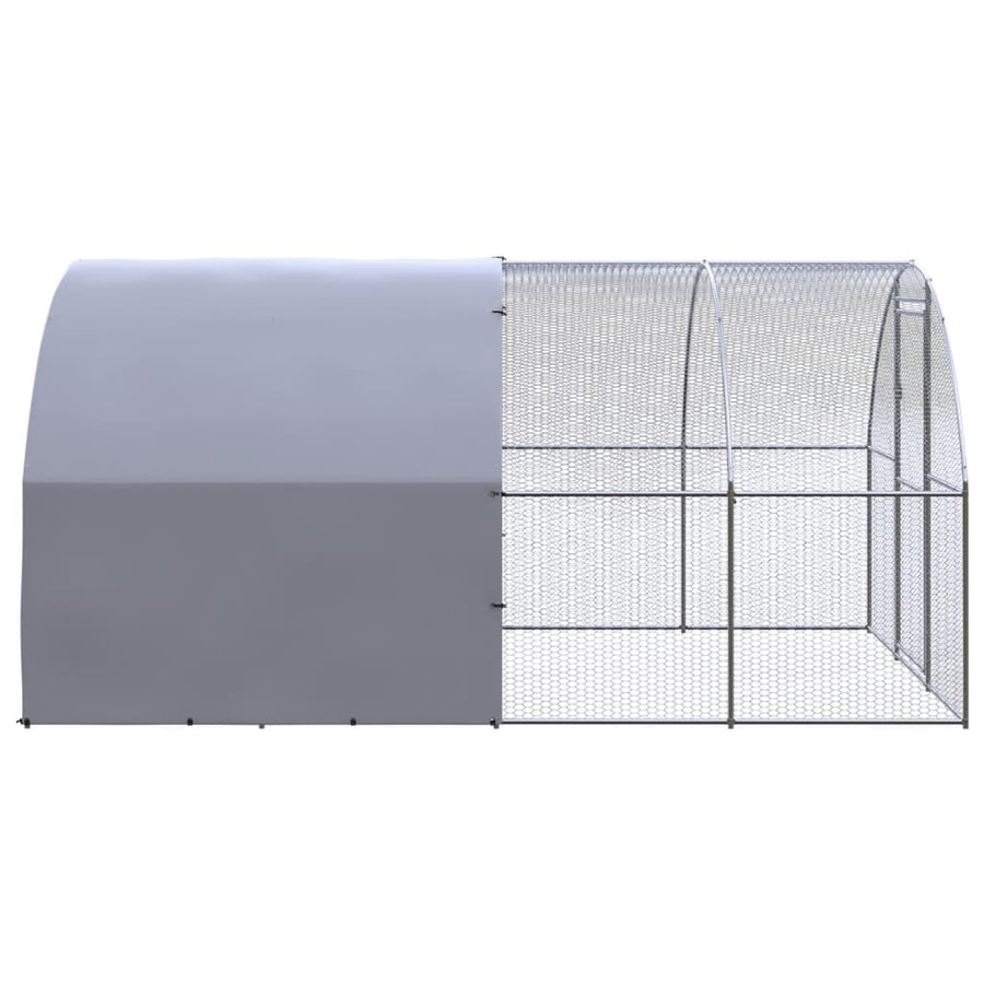 Kippenren 3x4x2 m gegalvaniseerd staal 3 x 4 x 2 m Met luifel