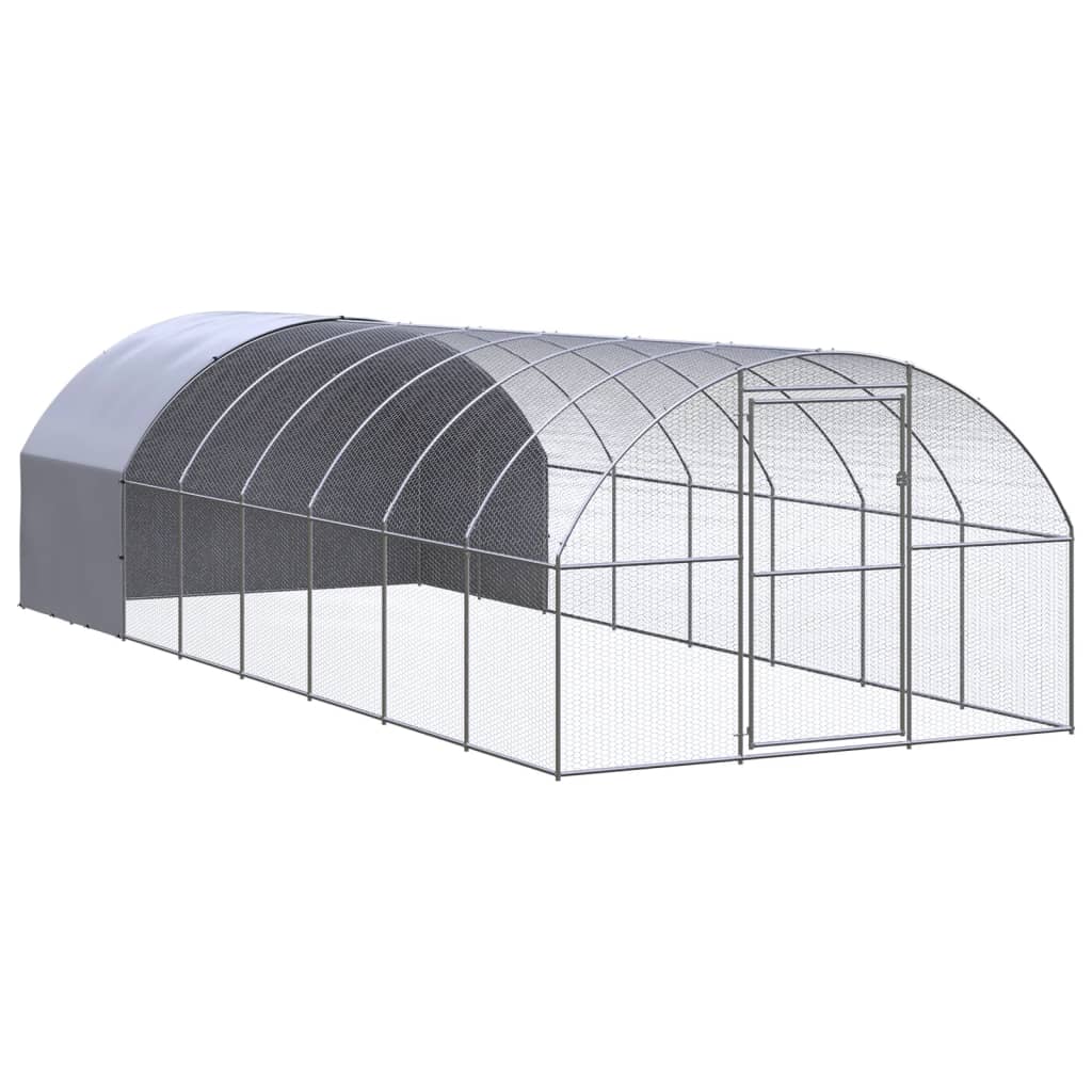Kippenren 3x8x2 m gegalvaniseerd staal 3 x 8 x 2 m