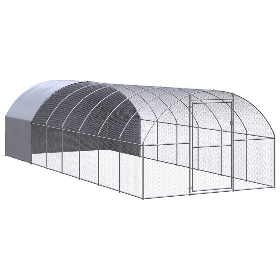 Kippenren 3x8x2 m gegalvaniseerd staal 3 x 8 x 2 m