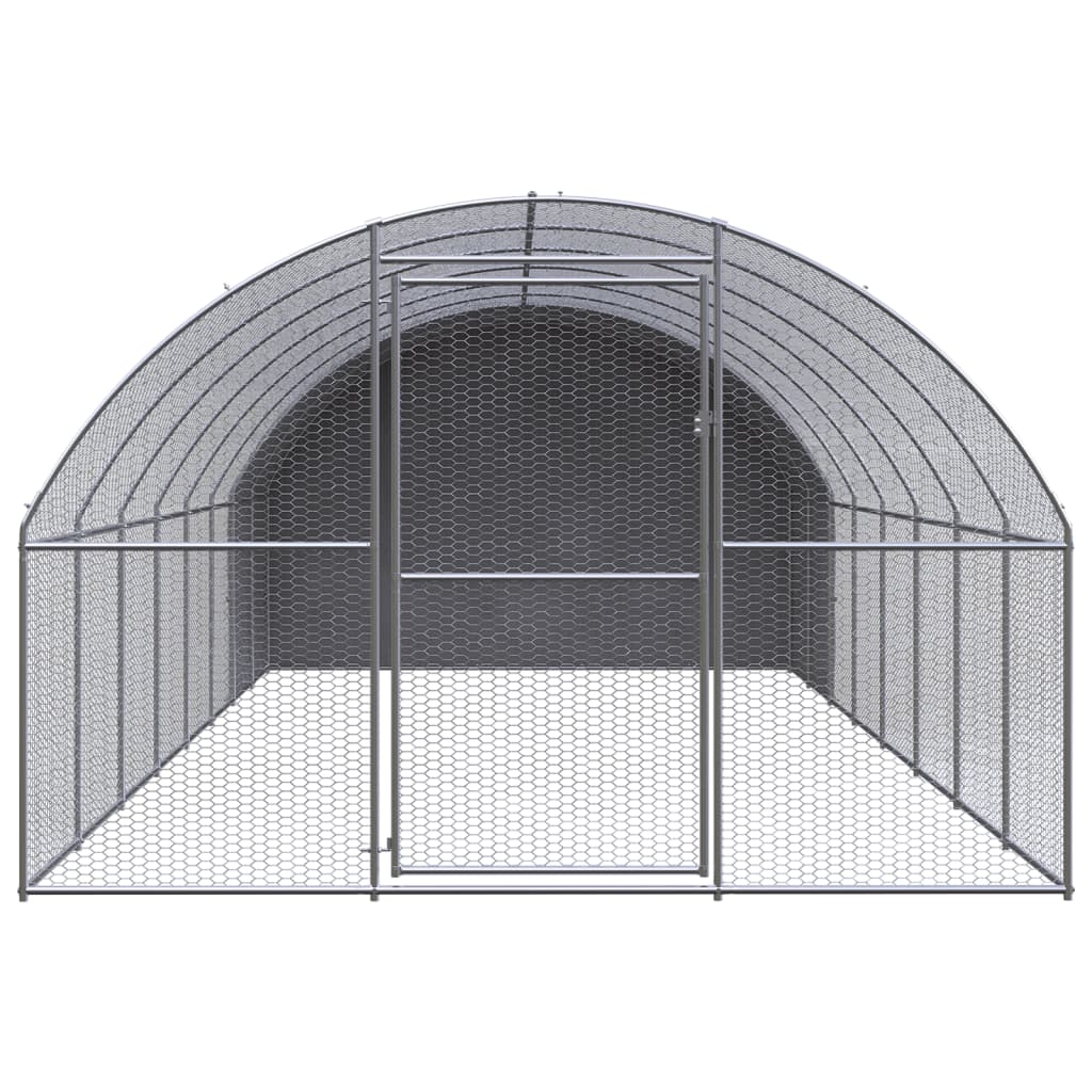 Kippenren 3x8x2 m gegalvaniseerd staal 3 x 8 x 2 m