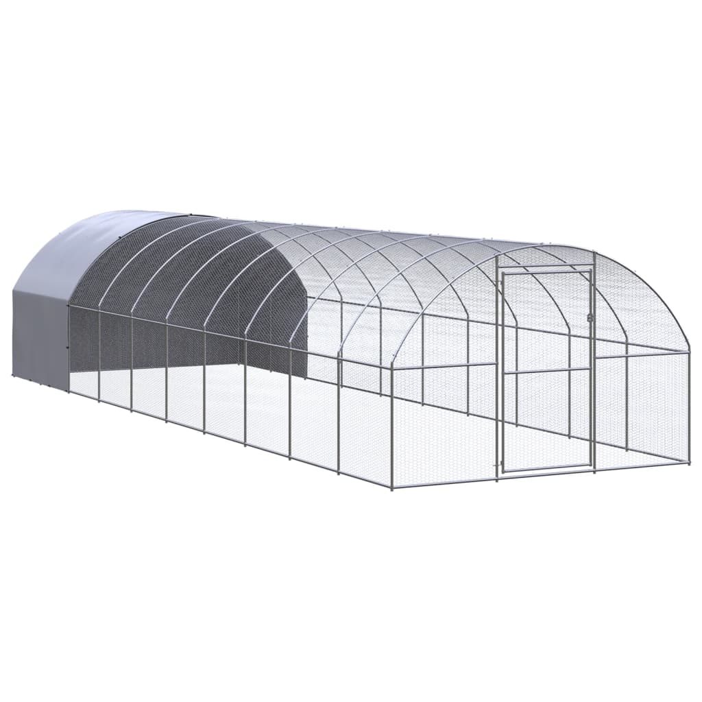 Kippenren 3x10x2 m gegalvaniseerd staal 3 x 10 x 2 m