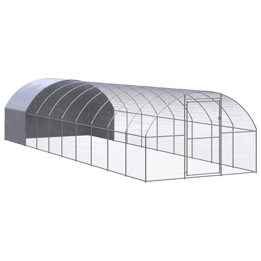 Kippenren 3x10x2 m gegalvaniseerd staal 3 x 10 x 2 m