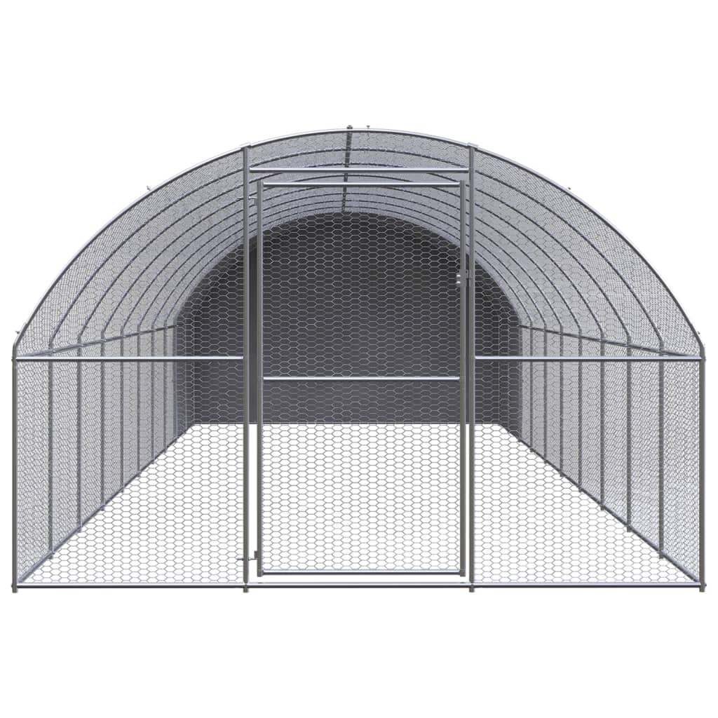 Kippenren 3x10x2 m gegalvaniseerd staal 3 x 10 x 2 m