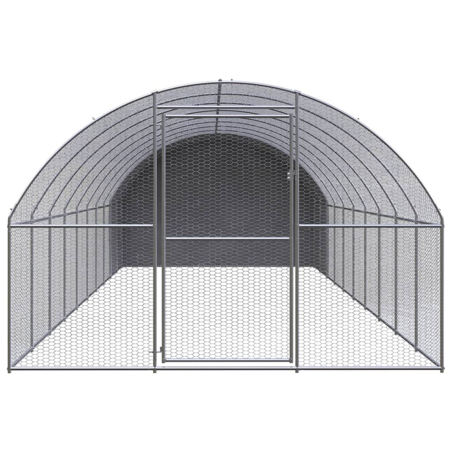 Kippenren 3x10x2 m gegalvaniseerd staal 3 x 10 x 2 m
