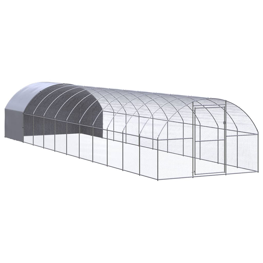 Kippenren 3x12x2 m gegalvaniseerd staal 3 x 12 x 2 m