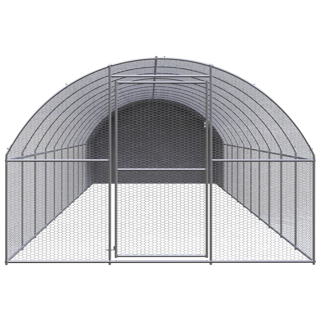 Kippenren 3x12x2 m gegalvaniseerd staal 3 x 12 x 2 m