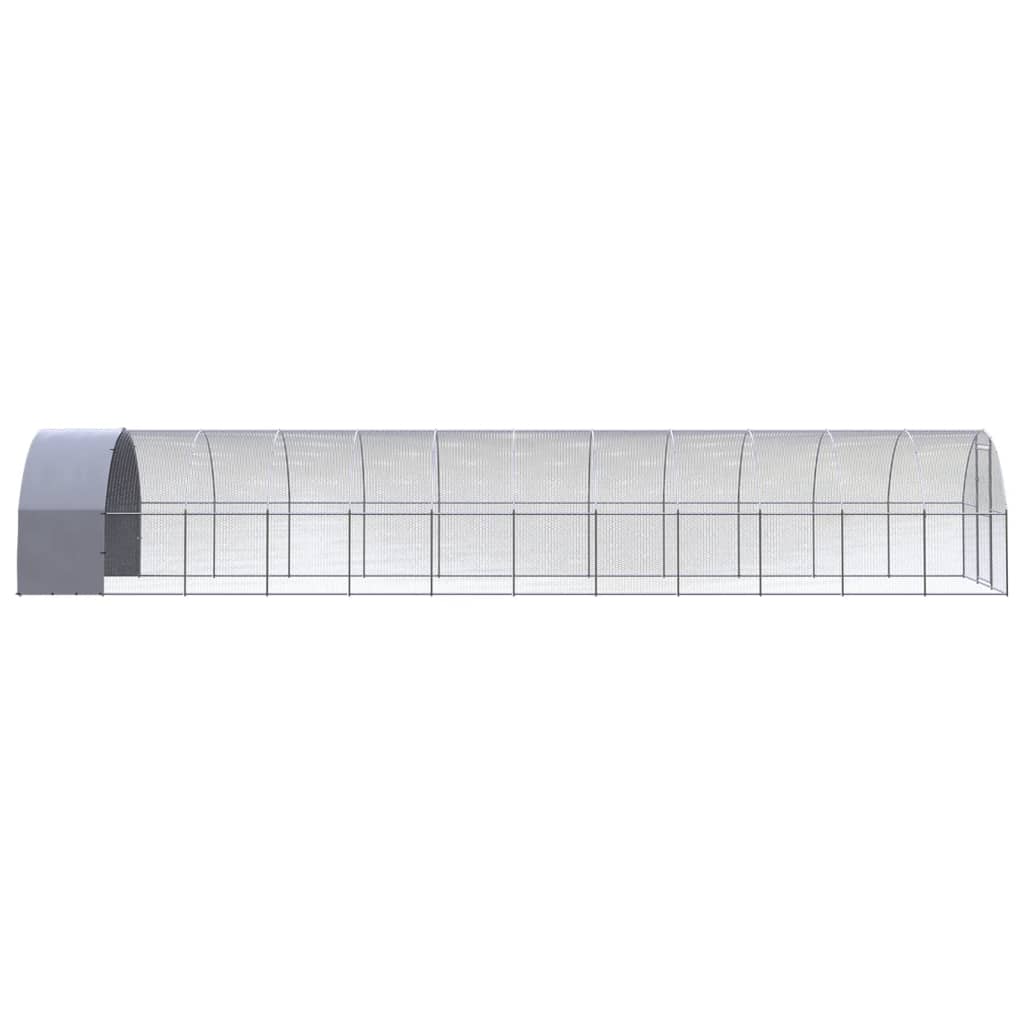 Kippenren 3x12x2 m gegalvaniseerd staal 3 x 12 x 2 m
