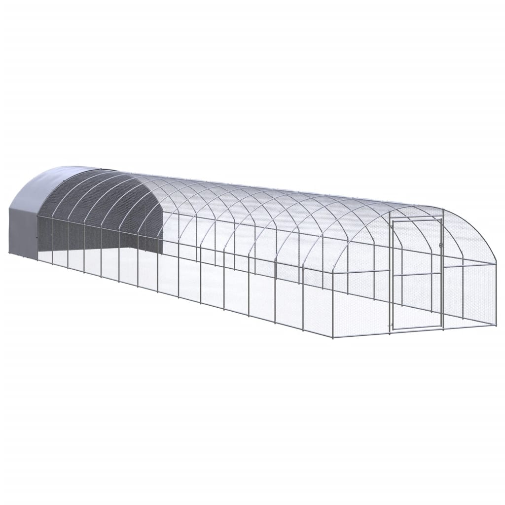 Kippenren 3x16x2 m gegalvaniseerd staal 3 x 16 x 2 m Met luifel