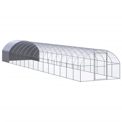 Kippenren 3x16x2 m gegalvaniseerd staal 3 x 16 x 2 m Met luifel