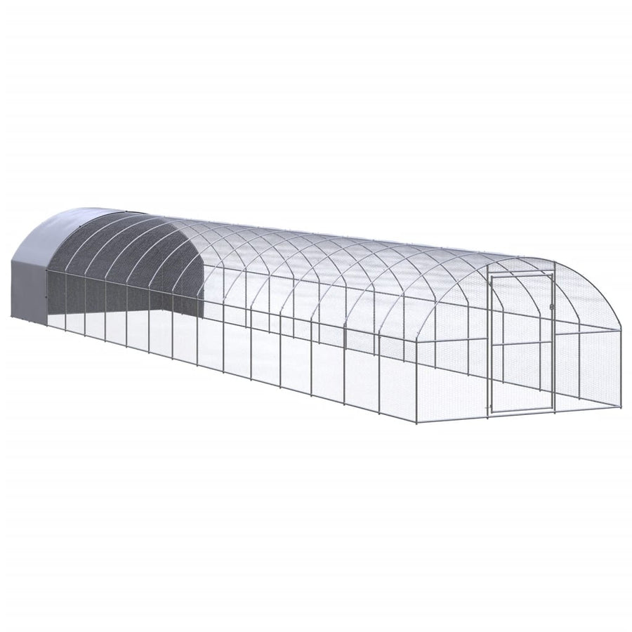 Kippenren 3x16x2 m gegalvaniseerd staal 3 x 16 x 2 m Met luifel
