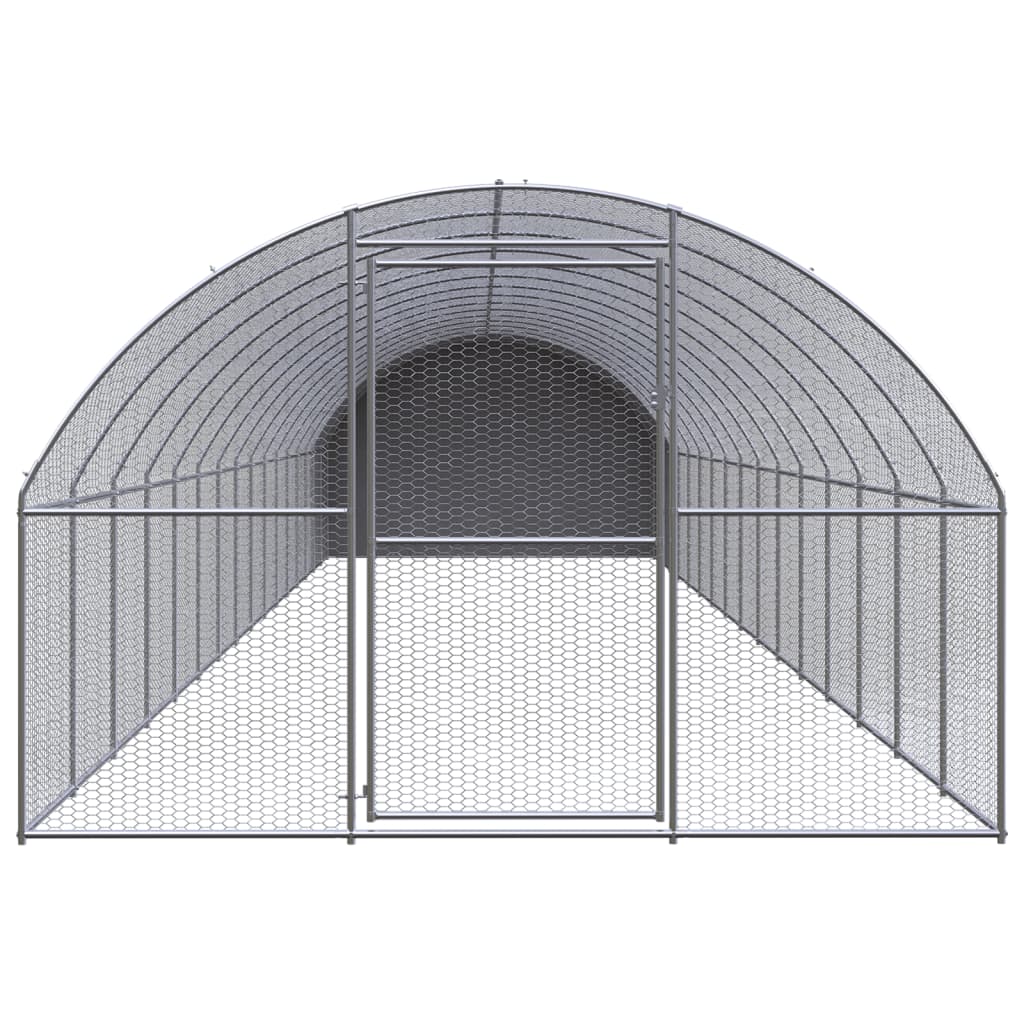 Kippenren 3x16x2 m gegalvaniseerd staal 3 x 16 x 2 m Met luifel