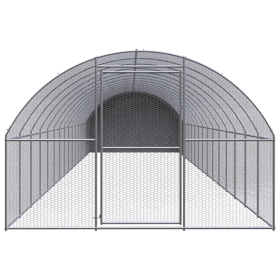 Kippenren 3x16x2 m gegalvaniseerd staal 3 x 16 x 2 m Met luifel