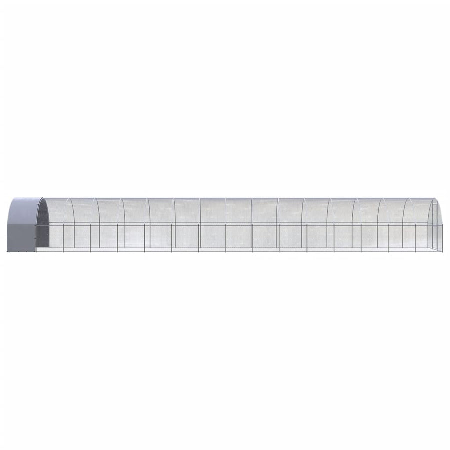 Kippenren 3x16x2 m gegalvaniseerd staal 3 x 16 x 2 m Met luifel