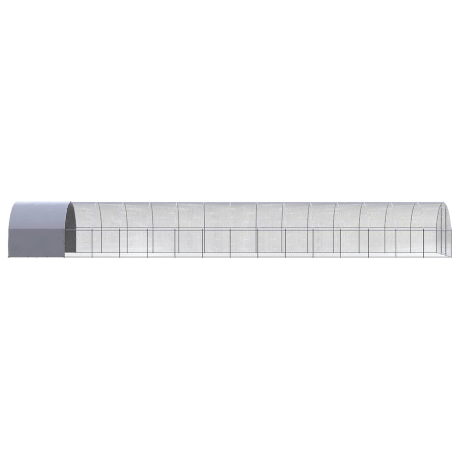 Kippenren 3x16x2 m gegalvaniseerd staal 3 x 16 x 2 m Met luifel