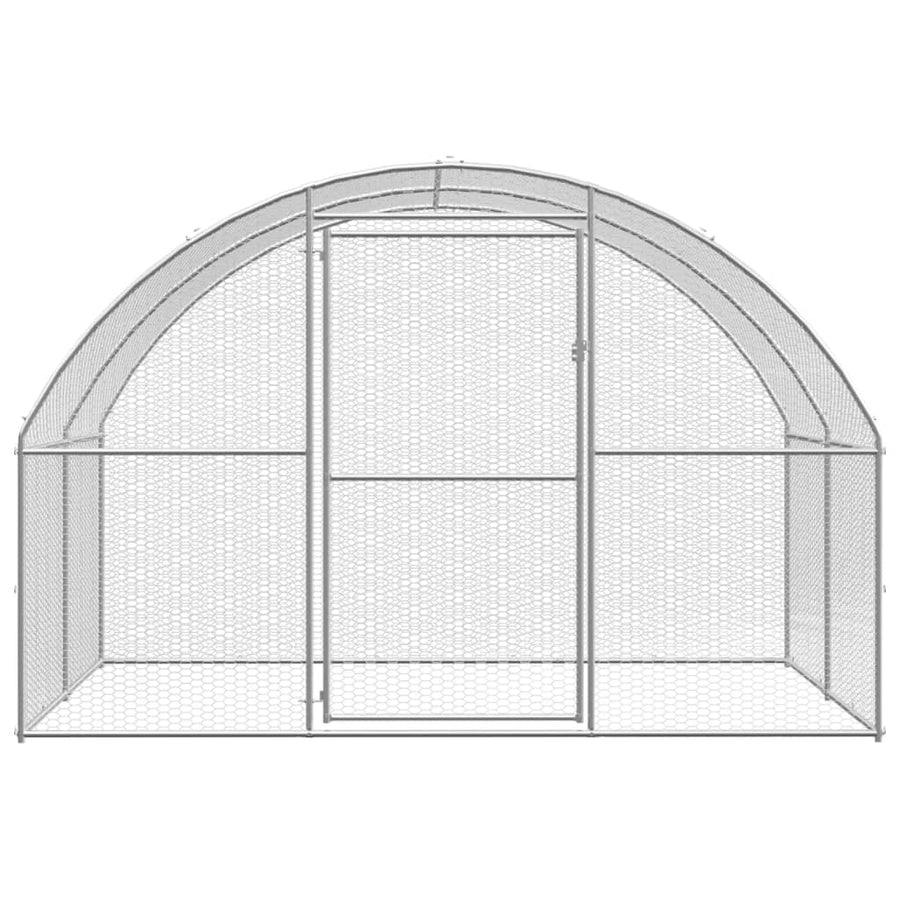 Kippenren 3x16x2 m gegalvaniseerd staal 3 x 16 x 2 m Met luifel