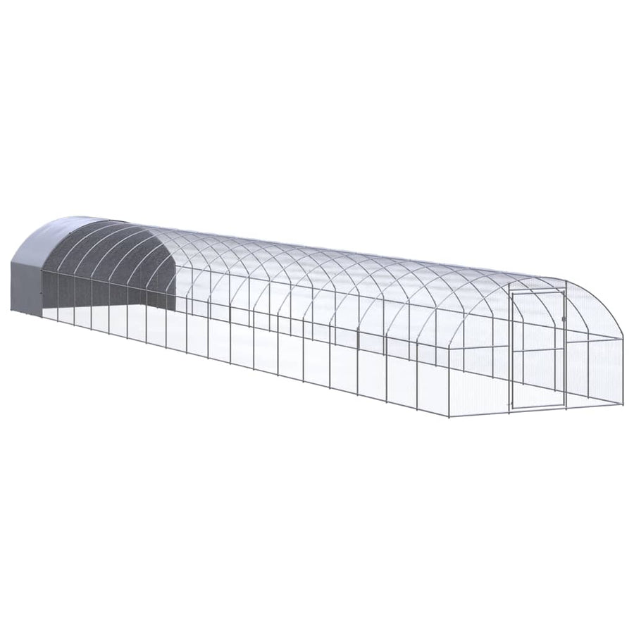 Kippenren 3x20x2 m gegalvaniseerd staal 3 x 20 x 2 m
