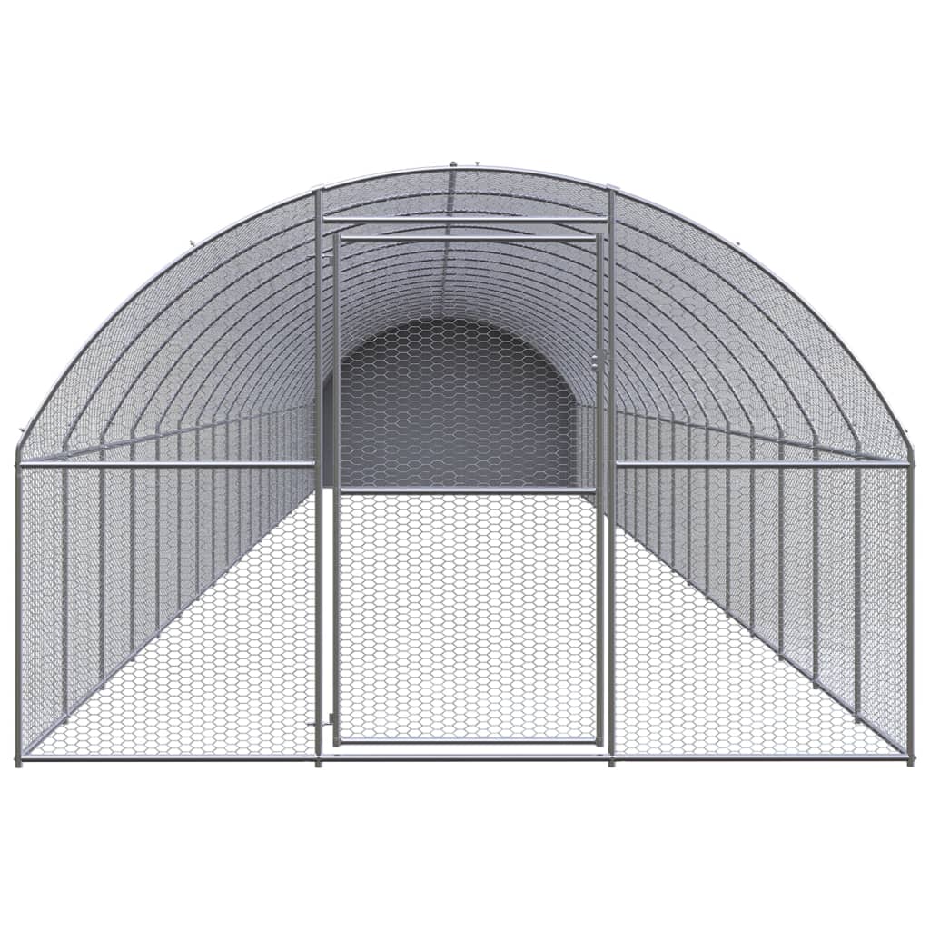Kippenren 3x20x2 m gegalvaniseerd staal 3 x 20 x 2 m