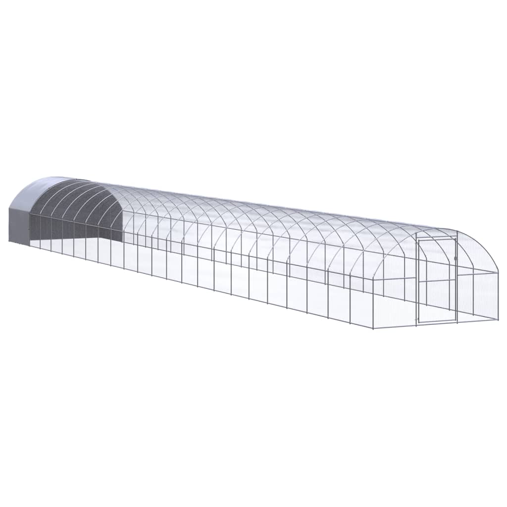 Kippenren 3x24x2 m gegalvaniseerd staal 3 x 24 x 2 m