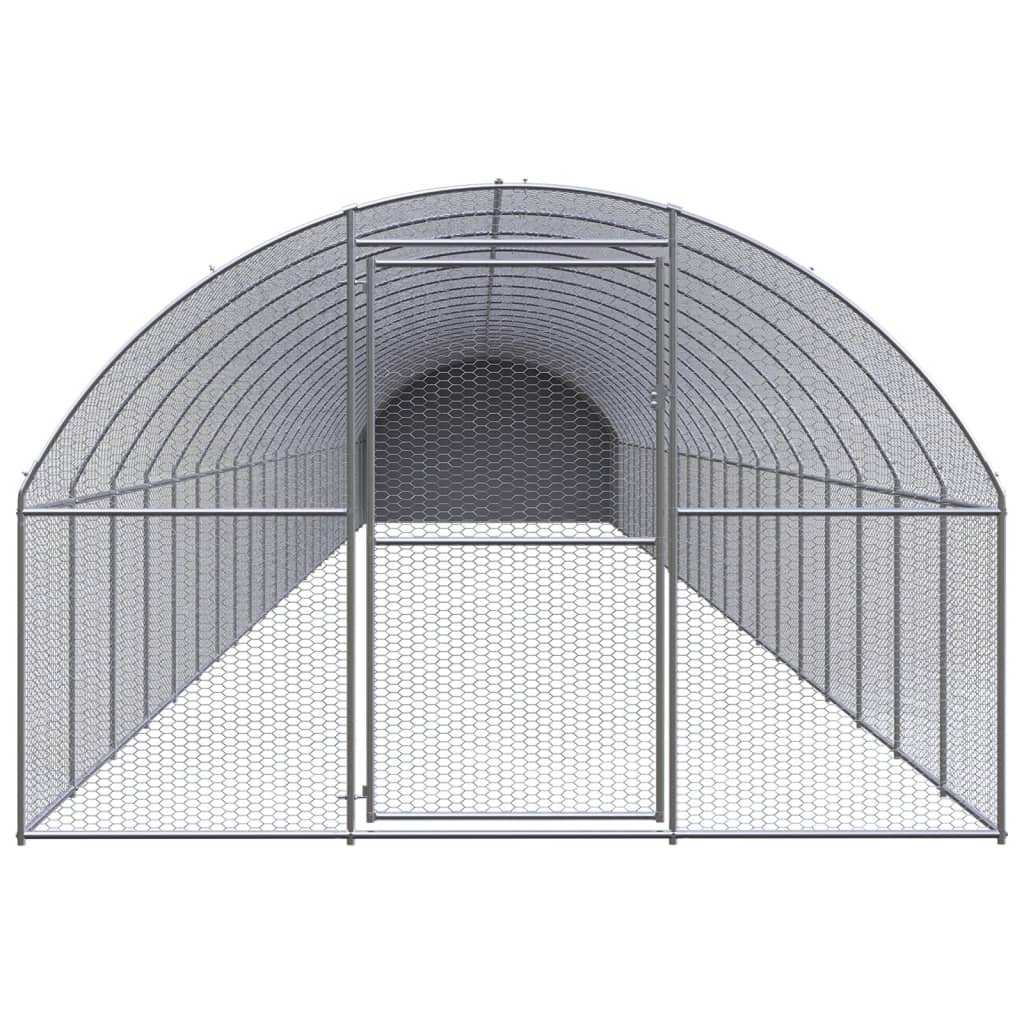 Kippenren 3x24x2 m gegalvaniseerd staal 3 x 24 x 2 m