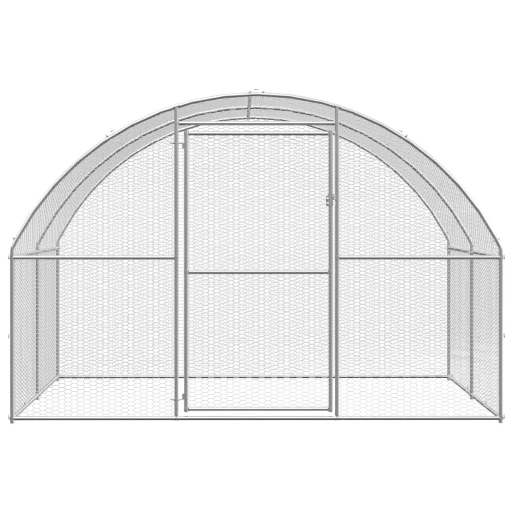 Kippenren 3x24x2 m gegalvaniseerd staal 3 x 24 x 2 m