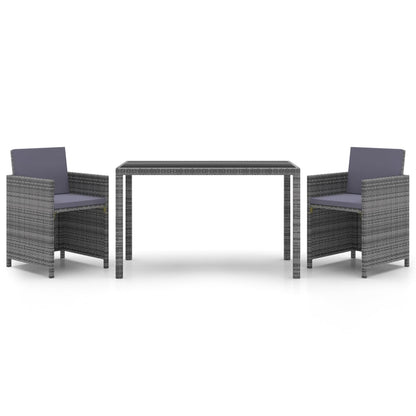 3-Delige Tuinset Met Kussens Poly Rattan 1