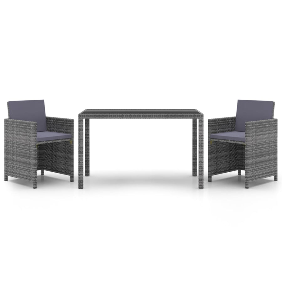 3-Delige Tuinset Met Kussens Poly Rattan 1