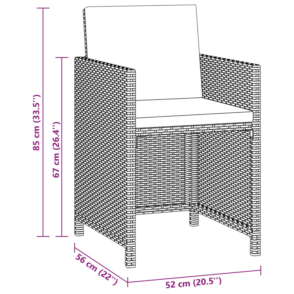 3-Delige Tuinset Met Kussens Poly Rattan 1