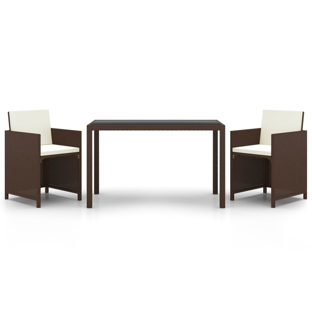 3-Delige Tuinset Met Kussens Poly Rattan 1