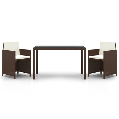 3-Delige Tuinset Met Kussens Poly Rattan 1