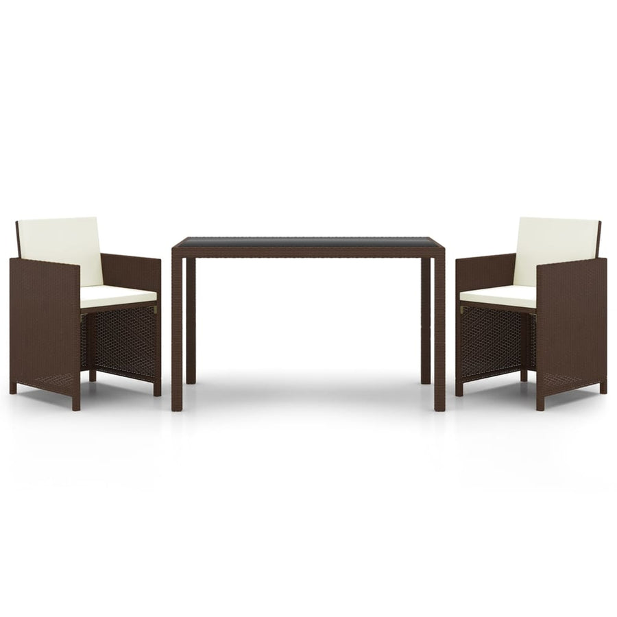 3-Delige Tuinset Met Kussens Poly Rattan 1