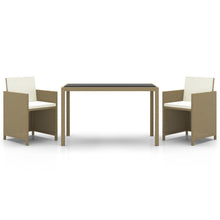 3-Delige Tuinset Met Kussens Poly Rattan 1 Beige