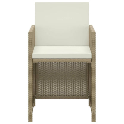 3-Delige Tuinset Met Kussens Poly Rattan 1 Beige